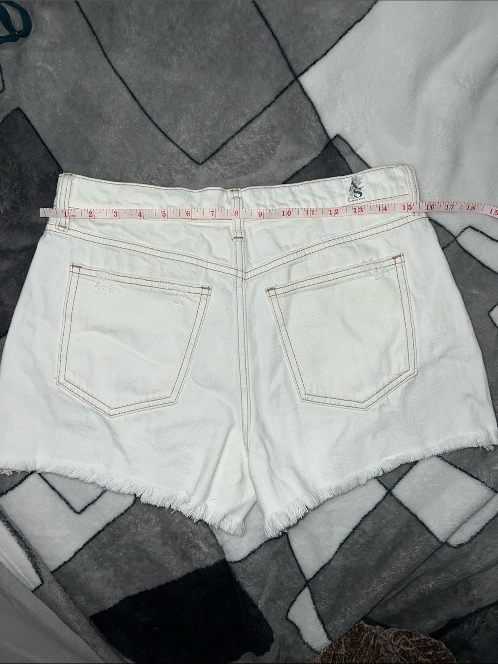 Altar'd State White Frayed Hem Denim Shorts
